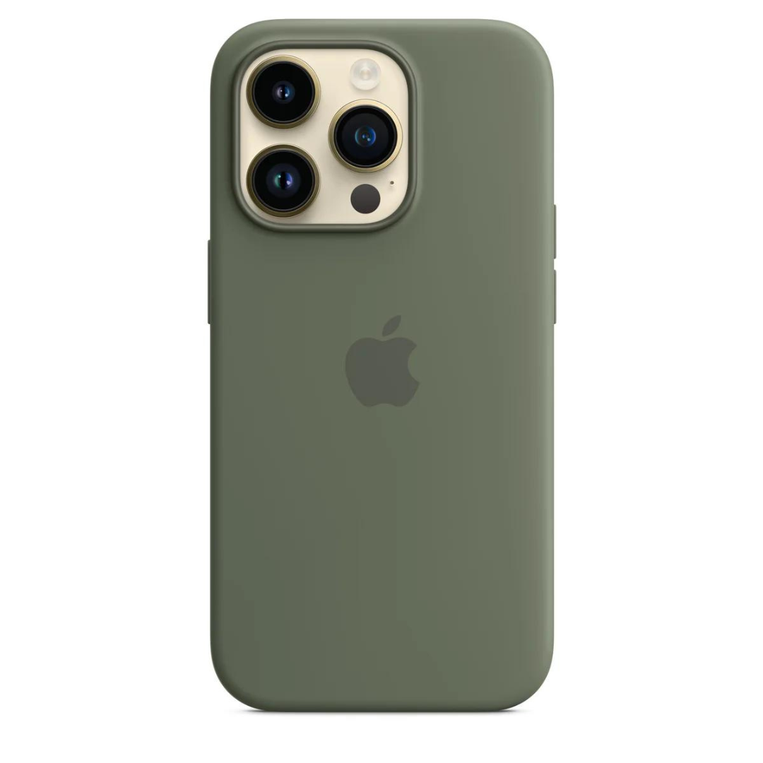 Hoesje iPhone Magsafe Van Siliconen Voor iPhone 14 Pro Olive - SAINT CLARE