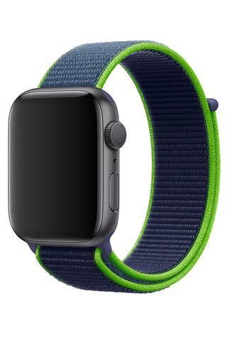Horlogeband Apple Watch Sport Nylon Sapphire Blue - SAINT CLARE