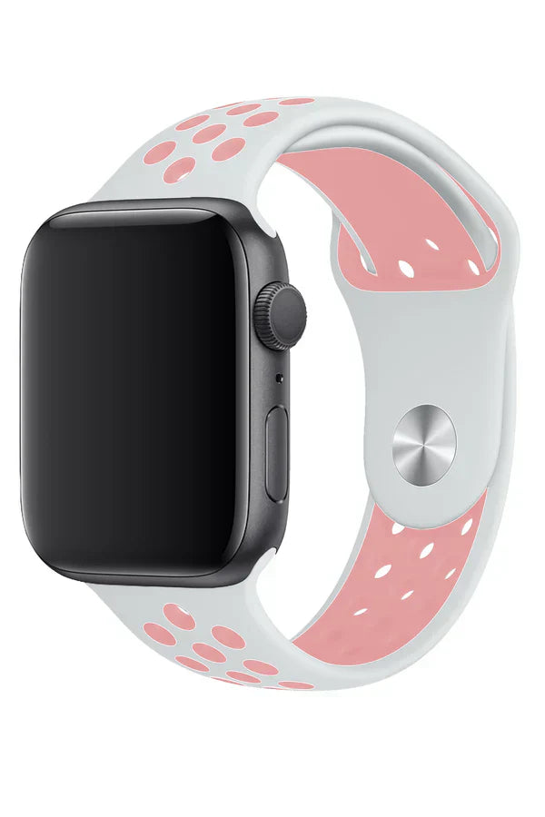 Horlogeband Apple Watch Sport Siliconen White SandPink - SAINT CLARE