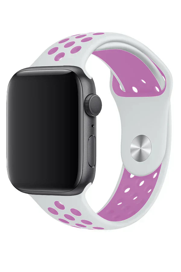 Horlogeband Apple Watch Sport Siliconen Lila White - SAINT CLARE