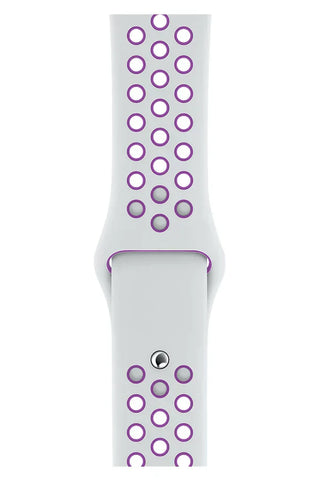 Horlogeband Apple Watch Sport Siliconen Purple White - SAINT CLARE