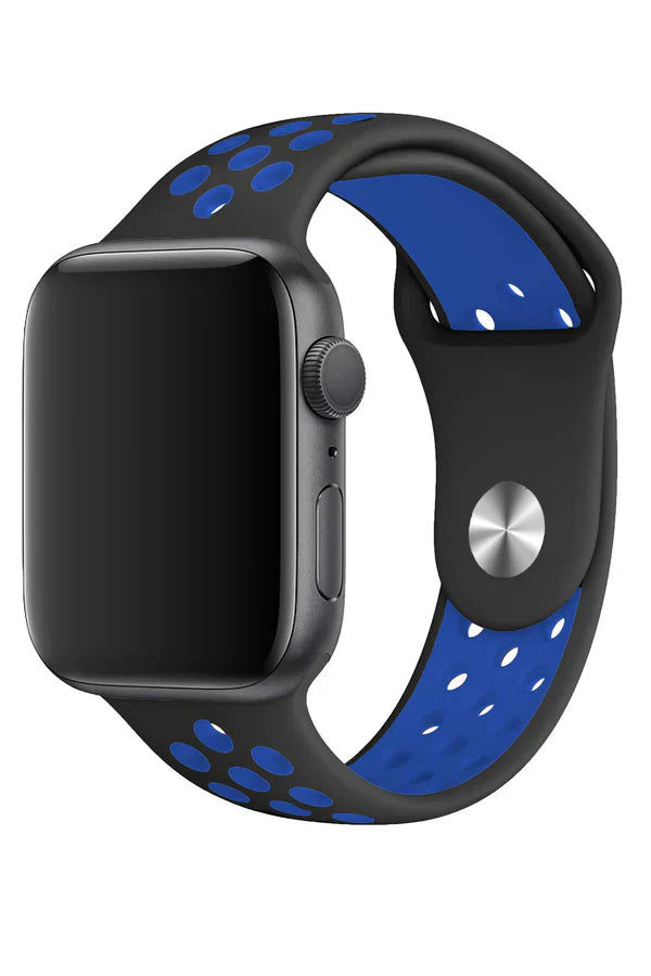Horlogeband Apple Watch Sport Siliconen Black Blue - SAINT CLARE